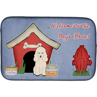 "Caroline's Treasures Dog House Collection Poodle White Dish Drying Mat, 14"" x 21"""