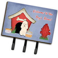 "Caroline's Treasures Dog House Collection Poodle White Leash or Key Holder BB2824TH68, Triple"