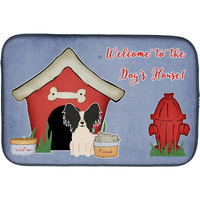 "Caroline's Treasures Dog House Collection Papillion Black White Dish Drying Mat, 14 X 21"