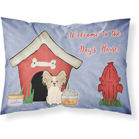 "Caroline's Treasures Dog House Collection Papillon Sable White Fabric Standard Pillowcase BB2831PILLOWCASE, Multicolor"