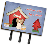 "Caroline's Treasures Dog House Collection Papillon Sable White Leash or Key Holder BB2831TH68, Triple"