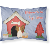 "Caroline's Treasures Dog House Collection Papillon Red White Fabric Standard Pillowcase BB2832PILLOWCASE, Multicolor"