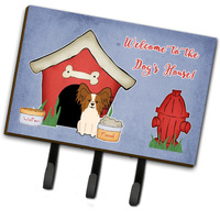 "Caroline's Treasures Dog House Collection Papillon Red White Leash or Key Holder BB2832TH68, Triple"