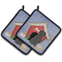 "Caroline's Treasures Dog House Collection Briard black Pair of Pot Holders BB2835PTHD, 7.5HX7.5W, Multicolor"