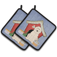 "Caroline's Treasures Dog House Collection Great Pyrenese Pair of Pot Holders BB2837PTHD, 7.5HX7.5W, Multicolor"