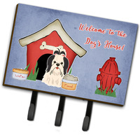 "Caroline's Treasures Dog House Collection Shih Tzu Black White Leash or Key Holder BB2842TH68, Triple"