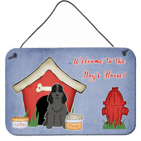 "Caroline's Treasures Dog House Collection Cocker Spaniel Black Wall or Door Hanging Prints BB2846DS812, 8HX12W"