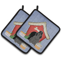"Caroline's Treasures Dog House Collection Cocker Spaniel black Pair of Pot Holders BB2846PTHD, 7.5HX7.5W, Multicolor"
