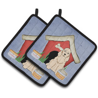 "Caroline's Treasures Dog House Collection Cocker Spaniel Buff Pair of Pot Holders BB2848PTHD, 7.5HX7.5W, Multicolor"