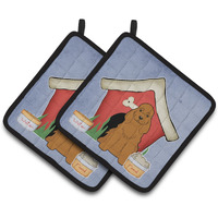 "Caroline's Treasures Dog House Collection Cocker Spaniel Red Pair of Pot Holders BB2849PTHD, 7.5HX7.5W, Multicolor"
