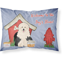 "Caroline's Treasures Dog House Collection Old English Sheepdog Fabric Standard Pillowcase BB2850PILLOWCASE, Multicolor"