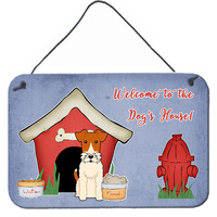"Caroline's Treasures Dog House Collection Wire Fox Terrier Wall or Door Hanging Prints BB2855DS812, 8HX12W"