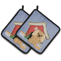 "Caroline's Treasures Dog House Collection Pekingnese Fawn Sable Pair of Pot Holders BB2858PTHD, 7.5HX7.5W, Multicolor"