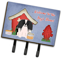 "Caroline's Treasures Dog House Collection Pekingnese Black White Leash or Key Holder BB2859TH68, Triple"