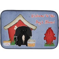 "Caroline's Treasures Dog House Collection Pekingese Black Dish Drying Mat, 14"" x 21"""
