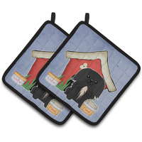 "Caroline's Treasures Dog House Collection Pekingnese black Pair of Pot Holders BB2861PTHD, 7.5HX7.5W, Multicolor"