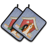 "Caroline's Treasures Dog House Collection English Foxhound Pair of Pot Holders BB2864PTHD, 7.5HX7.5W, Multicolor"