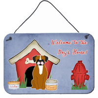 "Caroline's Treasures Dog House Collection Flashy Fawn Boxer Wall or Door Hanging Prints BB2870DS812, 8HX12W"