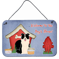 "Caroline's Treasures Dog House Collection Border Collie Black White Wall or Door Hanging Prints BB2872DS812, 8HX12W, Multicolor"