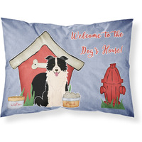 "Caroline's Treasures Dog House Collection Border Collie Black White Fabric Standard Pillowcase BB2872PILLOWCASE, Multicolor"