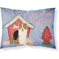 Caroline's Treasures Dog House Collection Border Collie Red White Fabric Standard Pillowcase BB2873PILLOWCASE