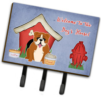 "Caroline's Treasures Dog House Collection English Bulldog Red White Leash or Key Holder BB2874TH68, Triple, Multicolor"
