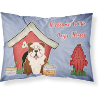 "Caroline's Treasures Dog House Collection English Bulldog Brindle White Fabric Standard Pillowcase BB2875PILLOWCASE, Multicolor"