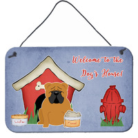 "Caroline's Treasures Dog House Collection English Bulldog Red Wall or Door Hanging Prints BB2876DS812, 8HX12W, Multicolor"