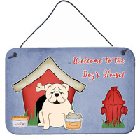 "Caroline's Treasures Dog House Collection English Bulldog White Wall or Door Hanging Prints BB2877DS812, 8HX12W"
