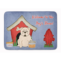 "Caroline's Treasures Dog House English Bulldog White Floor Mat, 19"" x 27"", Multicolor"