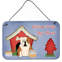 "Caroline's Treasures Dog House Collection English Bulldog Fawn White Wall or Door Hanging Prints BB2879DS812, 8HX12W"