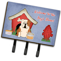 "Caroline's Treasures Dog House Collection English Bulldog Fawn White Leash or Key Holder BB2879TH68, Triple"