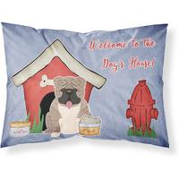 "Caroline's Treasures Dog House Collection English Bulldog Grey Brindle Fabric Standard Pillowcase BB2880PILLOWCASE, Multicolor"