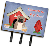 "Caroline's Treasures Dog House Collection English Bulldog Grey Brindle Leash or Key Holder BB2880TH68, Triple"