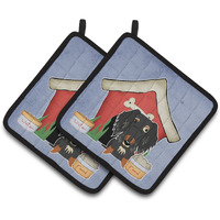 "Caroline's Treasures Dog House Collection Wire Haired Dachshund Dapple Pair of Pot Holders BB2882PTHD, 7.5HX7.5W, Multicolor"