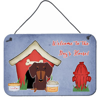 "Caroline's Treasures Dog House Collection Dachshund Chocolate Wall or Door Hanging Prints BB2885DS812, 8HX12W"