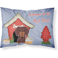 "Caroline's Treasures Dog House Collection Dachshund Chocolate Fabric Standard Pillowcase BB2885PILLOWCASE, Multicolor"