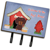 "Caroline's Treasures Dog House Collection Dachshund Chocolate Leash or Key Holder BB2885TH68, Triple"