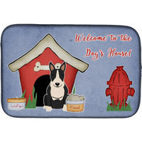 "Caroline's Treasures Dog House Collection Bull Terrier Black White Dish Drying Mat, 14 x 21"