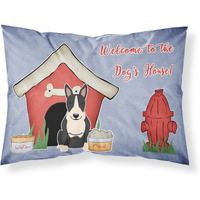 "Caroline's Treasures Dog House Collection Bull Terrier Black White Fabric Standard Pillowcase BB2887PILLOWCASE, Multicolor"