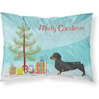 Caroline's Treasures Christmas Tree Dachshund Merry Fabric Standard Pillowcase BB2900PILLOWCASE
