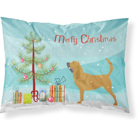 Caroline's Treasures Christmas Tree Bloodhound Merry Fabric Standard Pillowcase BB2902PILLOWCASE