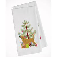 Bloodhound Merry Christmas Tree White Kitchen Towel Set of 2