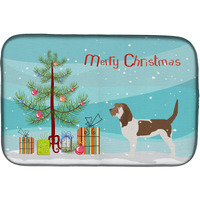 "Caroline's Treasures Grand Basset Griffon Vendeen Merry Christmas Tree Dish Drying Mat, 14"" x 21"", Multicolor"
