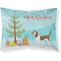 "Caroline's Treasures Grand Basset Griffon Vendeen Merry Christmas Tree Fabric Standard Pillowcase BB2908PILLOWCASE, Multicolor"