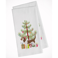 Grand Basset Griffon Vendeen Merry Christmas Tree White Kitchen Towel Set of 2