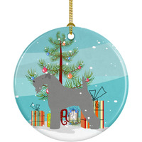 "Caroline's Treasures Kerry Blue Terrier Merry Christmas Tree Ceramic Ornament, Multicolor"
