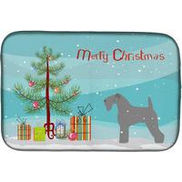 "Caroline's Treasures Kerry Blue Terrier Merry Christmas Tree Dish Drying Mat, 14"" x 21"""