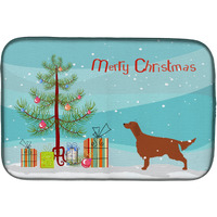 "Caroline's Treasures Irish Setter Merry Christmas Tree Dish Drying Mat, 14 x 21"