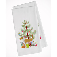 American Foxhound Merry Christmas Tree White Kitchen Towel Set of 2